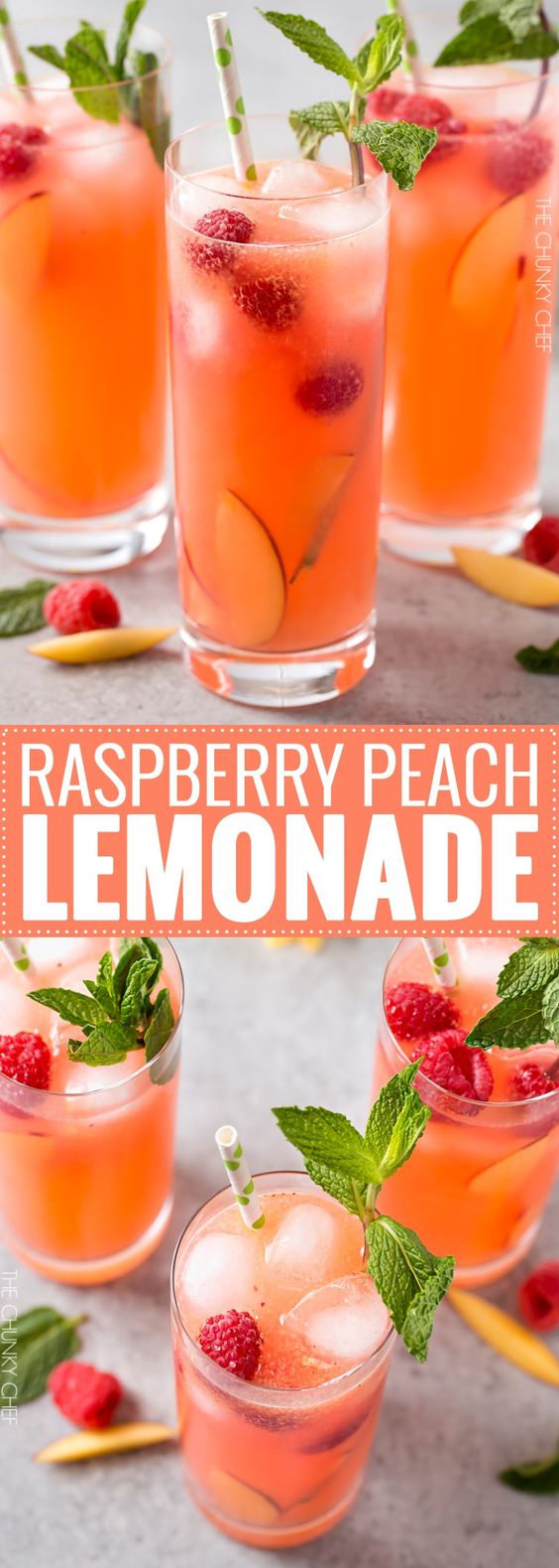 Homemade Raspberry Peach Lemonade