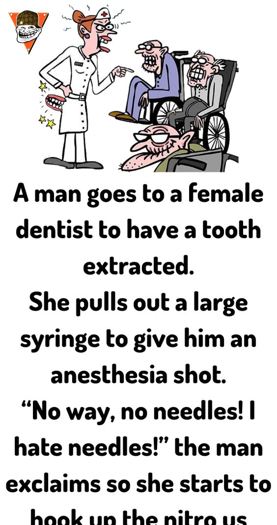 A man goes to a female dentist